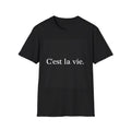 C'est la vie Tee — Minimal Black Square Graphic T-Shirt with Back Eye Art