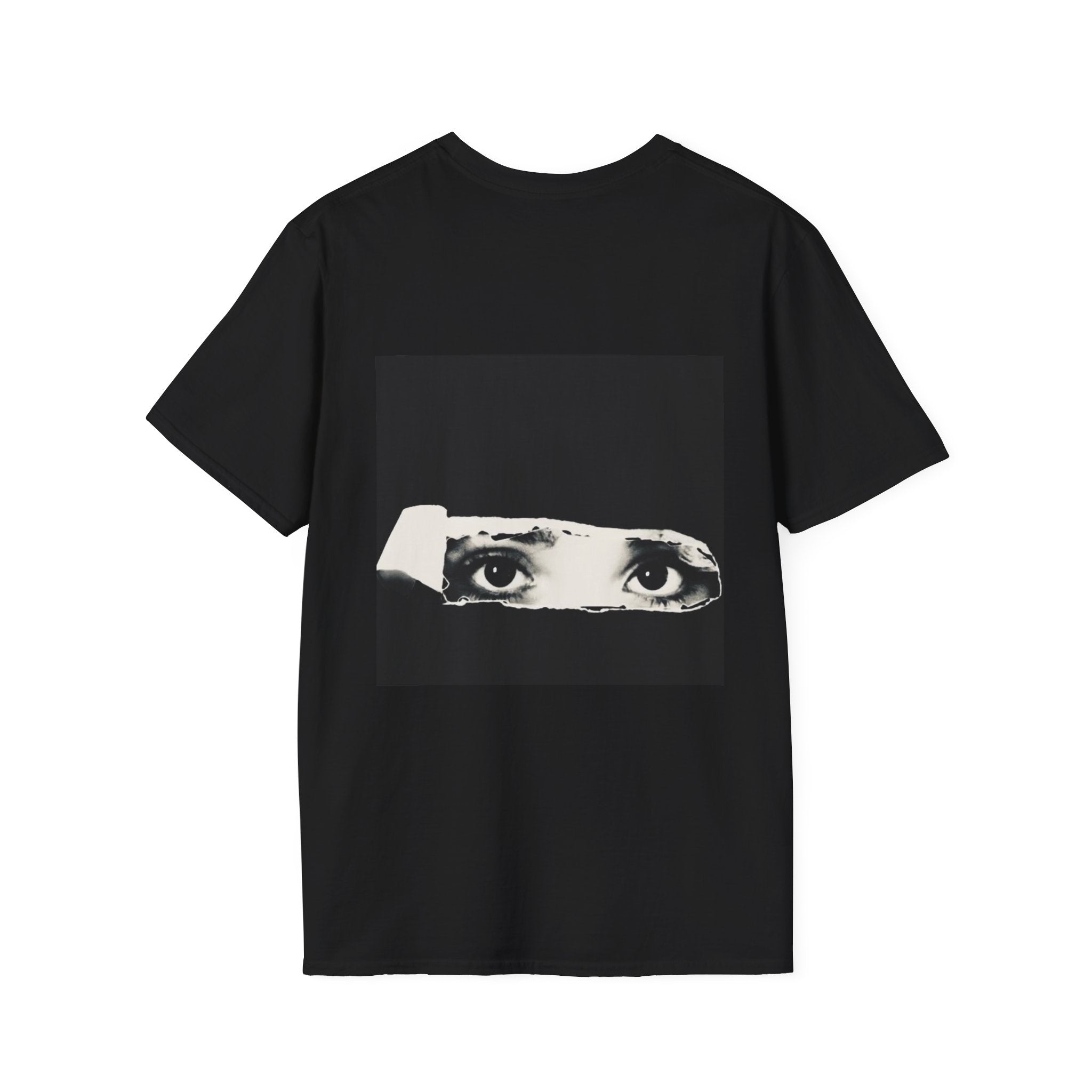 C'est la vie Tee — Minimal Black Square Graphic T-Shirt with Back Eye Art